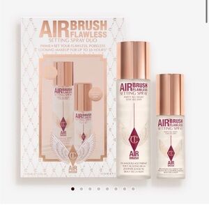 NIB Charlotte Tilbury Airbrush Flawless Setting Spray Duo - Metallic Rose